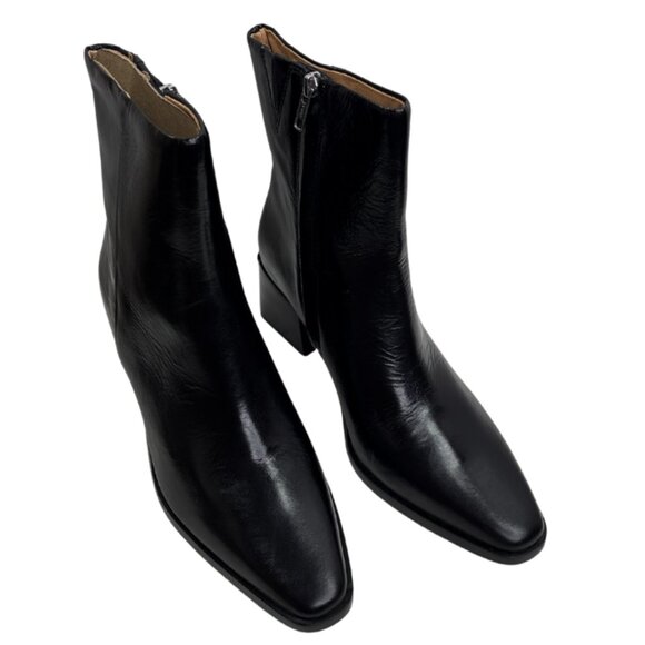 Madewell The Ardin Ankle Boot Leather Block Heel Size 9.5 Black NWOB $198 - Picture 6 of 13